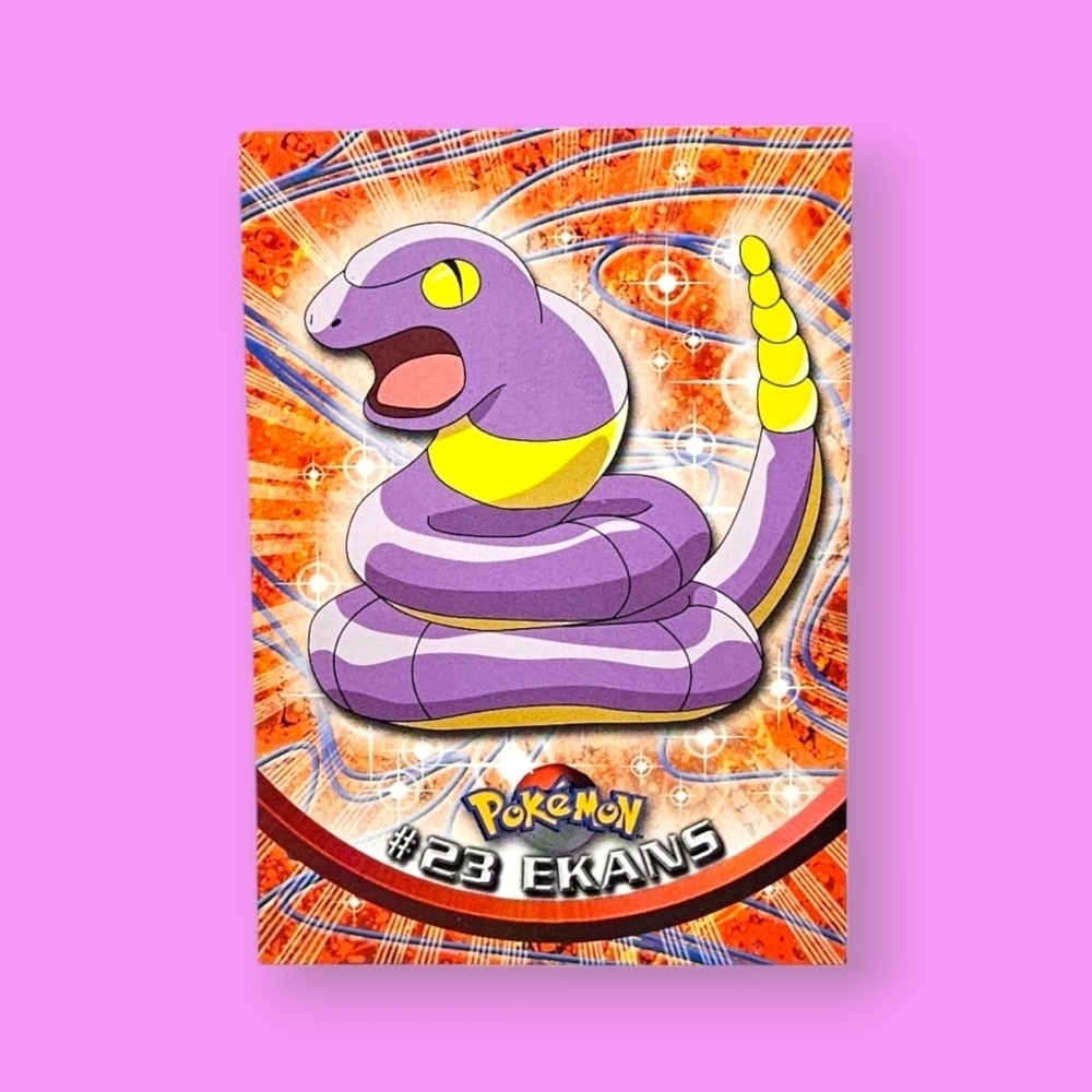 Pokemon 1999 TOPPS Ekans #23 Blue Logo TV Animation Edition Card